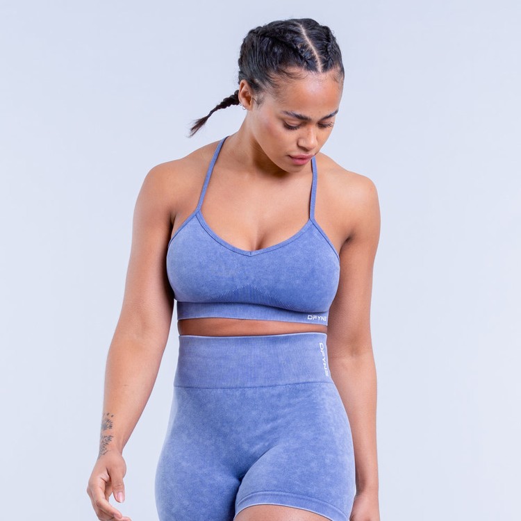 Soutien Gorge Sport Dfyne Valkyrie Acid Wash Bleu Foncé Femme | NTK-0360729