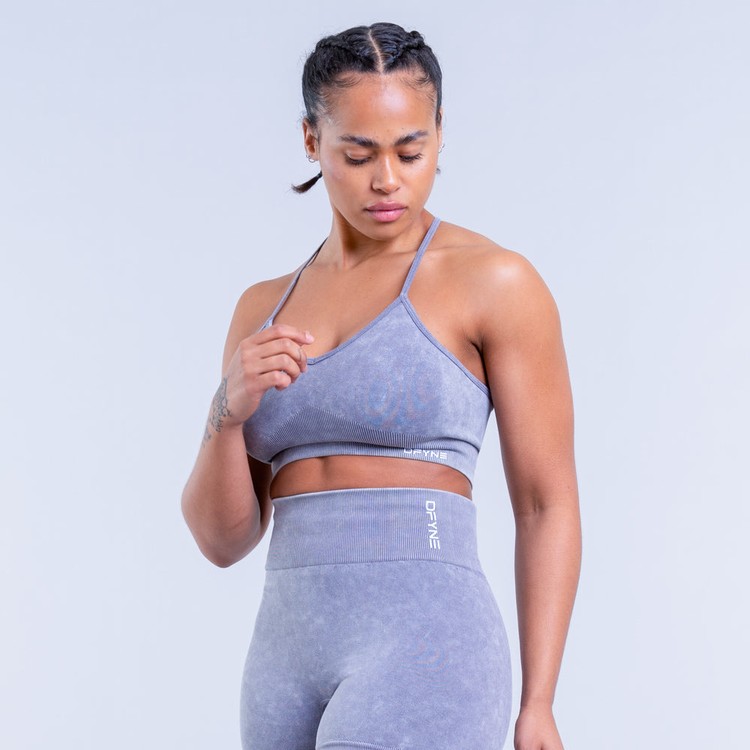 Soutien Gorge Sport Dfyne Valkyrie Acid Wash Grise Blanche Femme | NCN-5461053