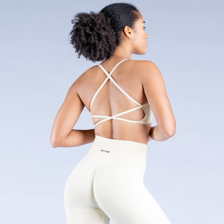 Soutien Gorge Sport Dfyne Dynamic Backless Blanche Femme | UDK-2599705