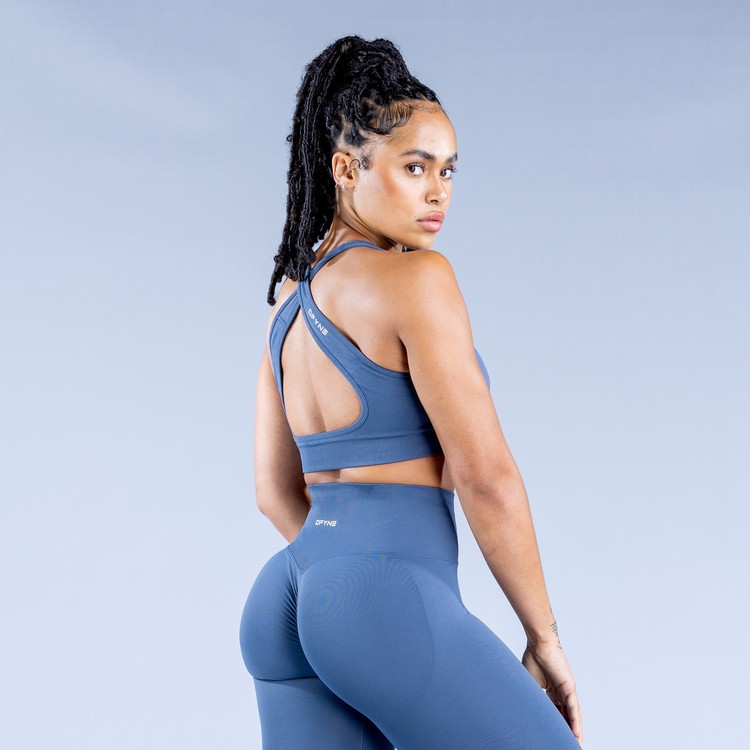 Soutien Gorge Sport Dfyne Dynamic Seamless Bleu Foncé Femme | OMI-2171373