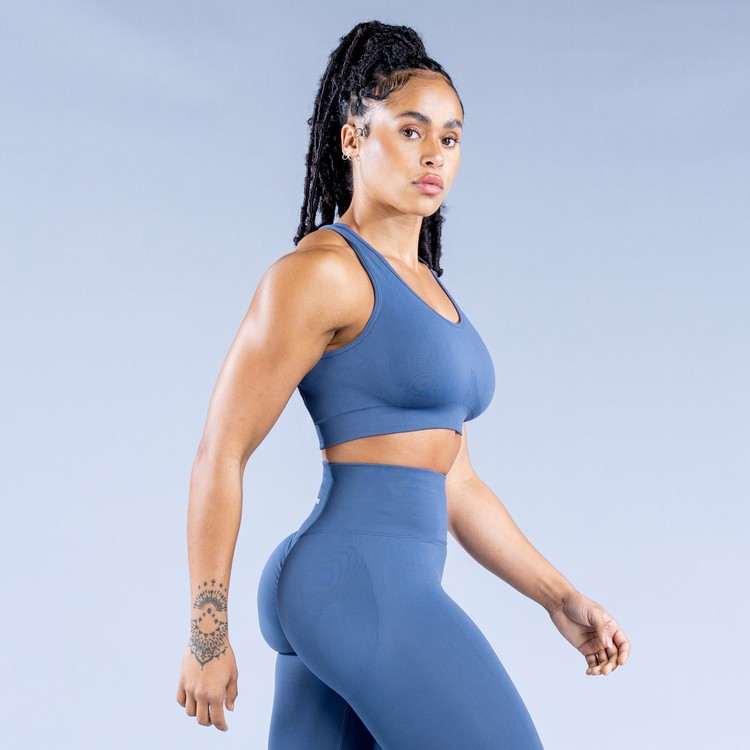 Soutien Gorge Sport Dfyne Dynamic Seamless Bleu Foncé Femme | OMI-2171373