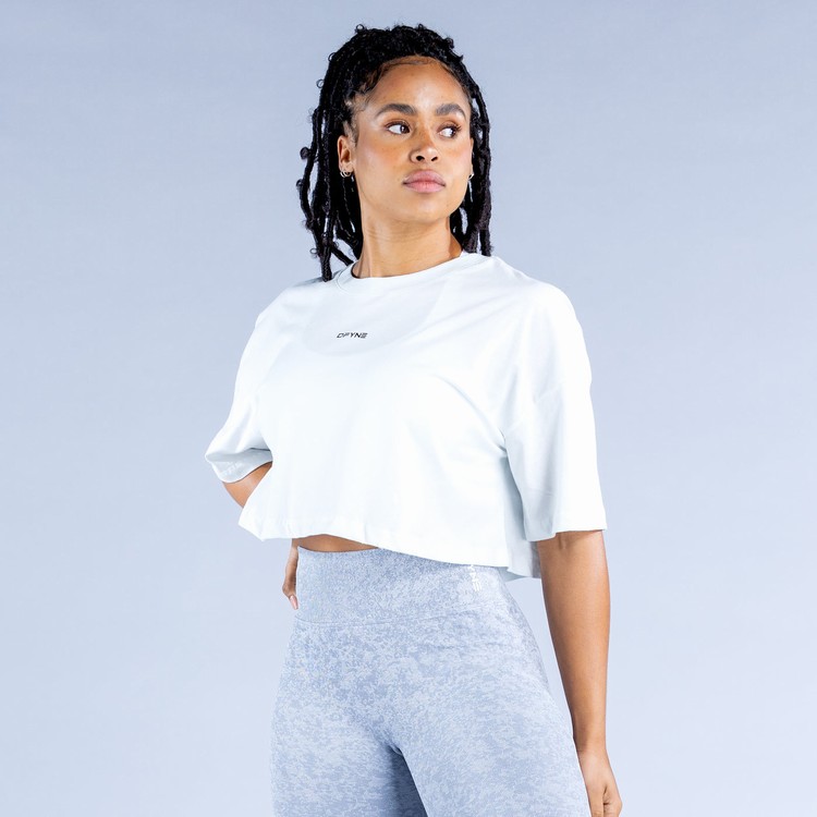 T Shirts Dfyne Revive Crop Blanche Femme | LCE-6183433