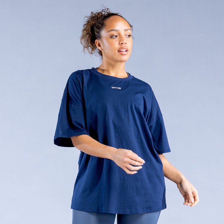 Sweats Dfyne Luxe Revive Oversized T Bleu Foncé Femme | FBH-9418461