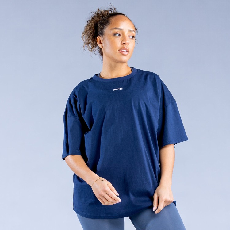 Sweats Dfyne Luxe Revive Oversized T Bleu Foncé Femme | FBH-9418461