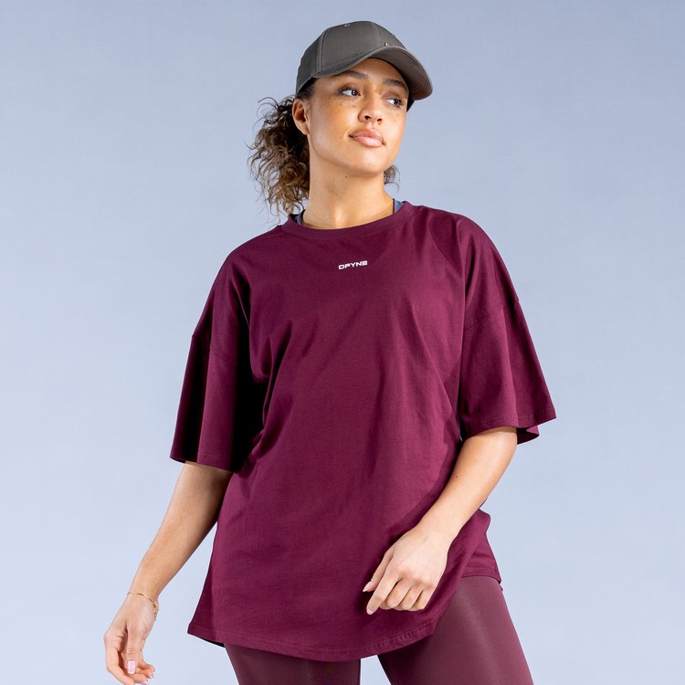 Sweats Dfyne Luxe Revive Oversized T Bordeaux Femme | LOD-1787738