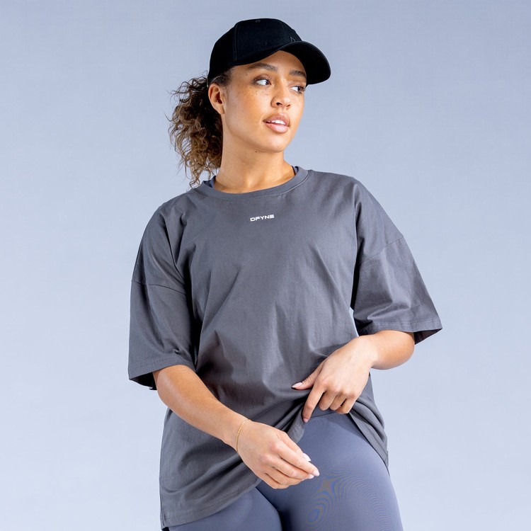 Sweats Dfyne Luxe Revive Oversized T Grise Foncé Femme | YJL-8350072