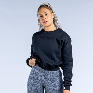 Sweats Dfyne Luxe | Revive Crop Noir Femme | MRR-8452712