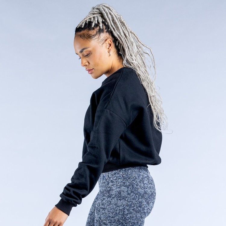 Sweats Dfyne Luxe | Revive Crop Noir Femme | MRR-8452712