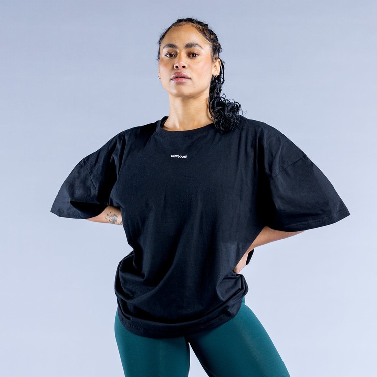 Sweats Dfyne Luxe Revive Oversized T Noir Femme | QWC-3116417