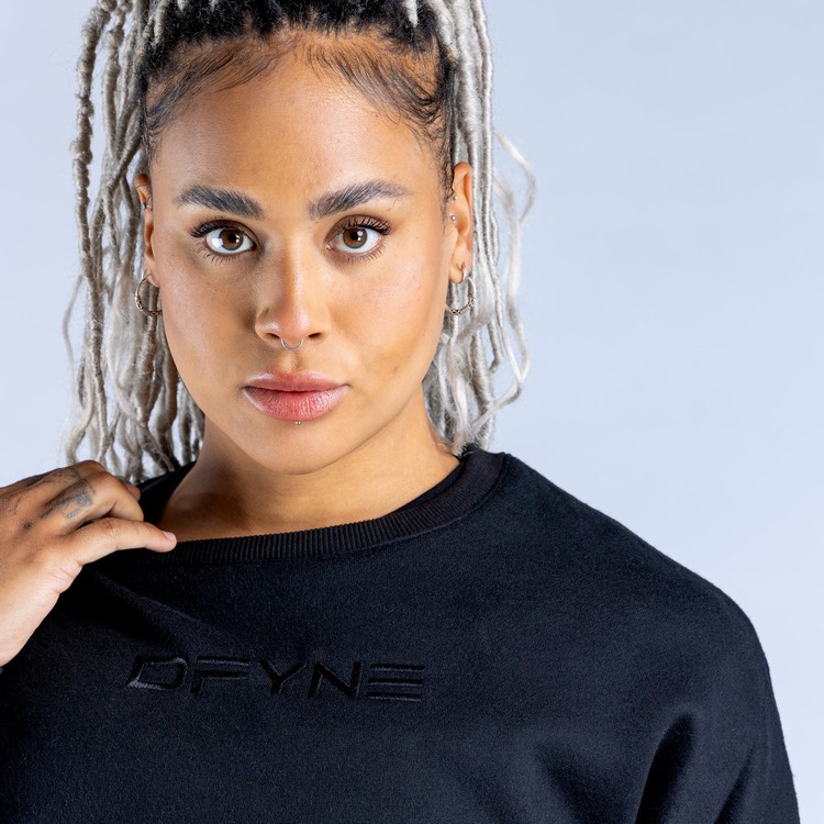 Sweats Dfyne Luxe | Revive Crop Noir Femme | MRR-8452712